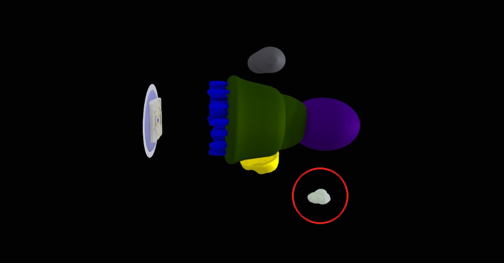 Four-organ spirit-brain map with red circle on the pale growth and repair organ