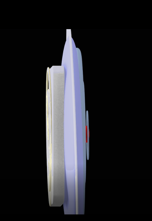 3D brain screen, side view: left occiput-ward plate, right face-ward face