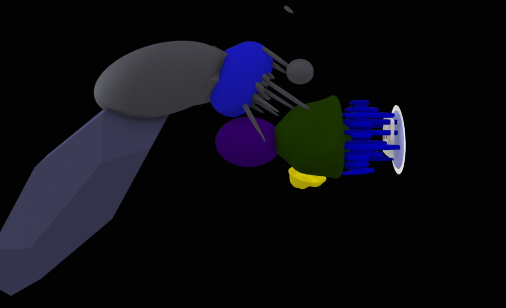 Possessing spirit’s thinking organ at a distance from the host 3D brain screen