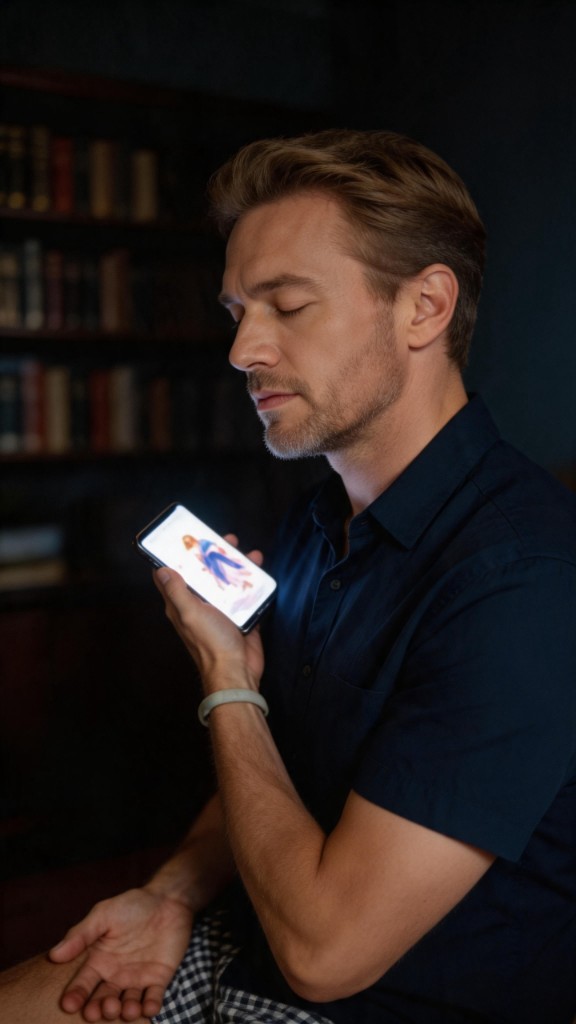 Phone corner pointed toward the front of the right armpit